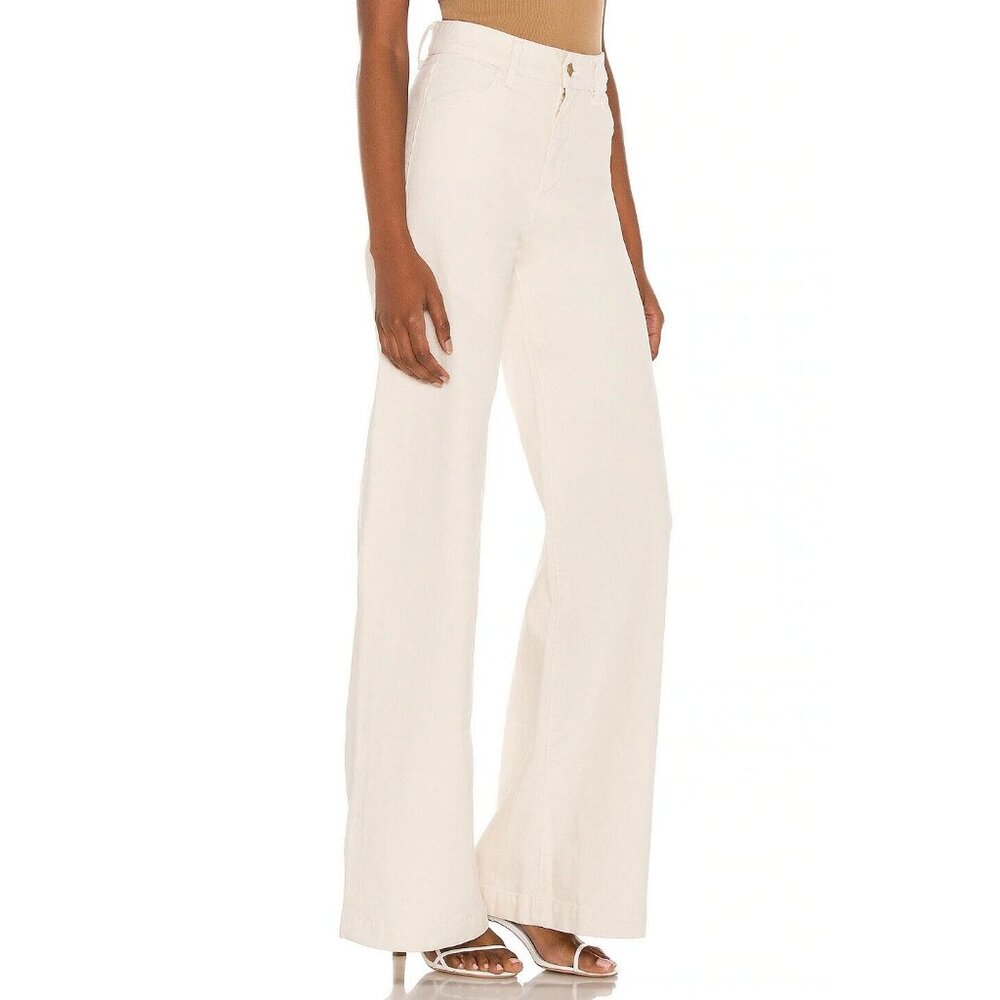 Triarchy High Rise Wide Leg Jeans Off White - Picture 2 of 4